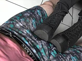 Asian Milf Teasing with Boots on Feet