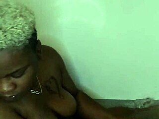 ebony wife enjoys a relaxing bath time massage with wet fingering