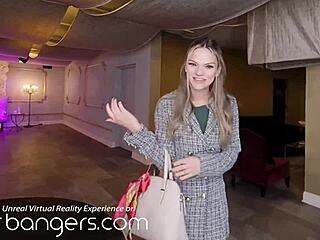 vr bangers athena's skinny body in intense cowgirl and bent over group action with shaved pussy