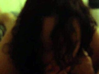 Anna Maria, the mature Latina, gives a retro blowjob to hubby.