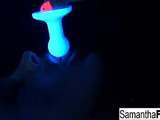 Samantha Saint Masturbates In Black Light Solo