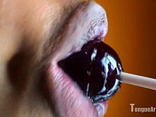 Breanna Xtreme Enjoys Her Lollipop With Tongue Fetish