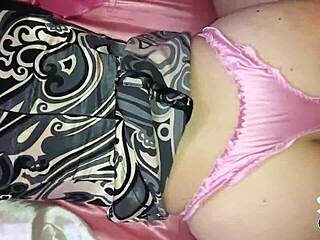 french amateur slut in black white fuck pink satin panties gets fucked deepthroat ass to mouth with sextoys