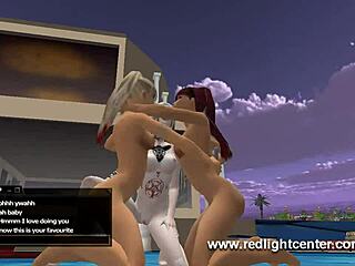 3d pool threesome fun