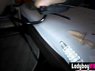 Hey, check this skinny Thai ladyboy with brown skin getting rough bareback!