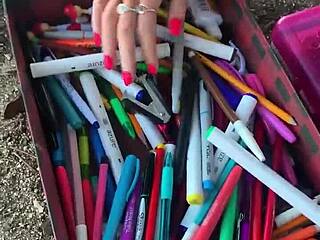 hot teen babe nikole nash says, squirt for me during public art session