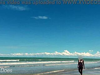 Can my wife play nude football on a public clothed beach without getting caught?