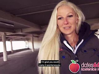 Slutty German Blondie Cam Angel Craves Cum With Her Big Natural Tits In Public