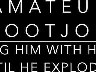 my amateur footjob ends with a hot cumshot