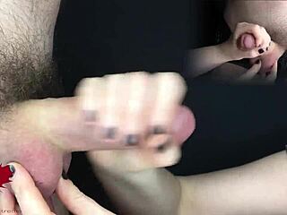 Panty games with vibrator teasing peehole and foreskin. Tickling, slapping, stroking, and glans squeezing in close-up.