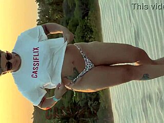 He caught mommy noel masturbating outdoors in lingerie and made her cum