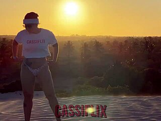 He caught mommy noel masturbating outdoors in lingerie and made her cum