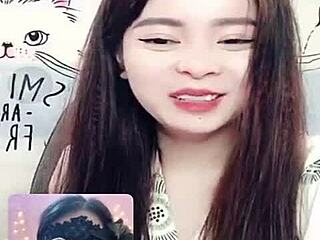 Cute bunny performs live show with full face