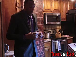 Teen Babe Receives Big Black Cock Facial in Interracial Scene