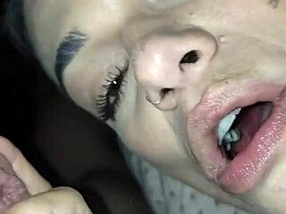 Brunette Babe Delivers Detailed Blowjob And Handjob For Cumshot