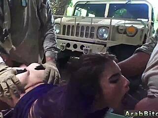 Teen gets hardcore pounding in bisexual military reality