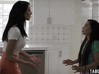 Stepmom followed her Korean stepdaughter to a secret lesbian hideout for forbidden fun.