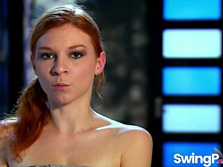 Freckles redhead joins sensual orgy party