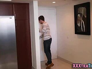 Petite teen 18+ with small tits sucks monster cock in high definition blonde scene