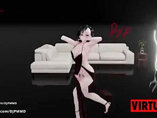 Cute futa Rachel dances to pop in Blender MMD 1565