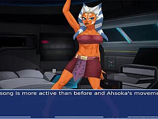 Star Wars orange trainer cosplay group scene with bdsm elements