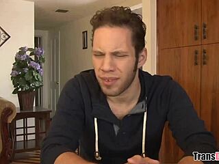 Hey, teaching a tranny prostitute how to fuck with monster cock 💦