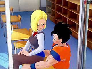 Android 18 bangs hard in bikini fantasy