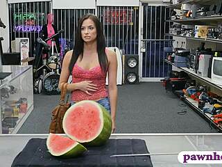 Brunette slut pawns sword and gets banged super hard