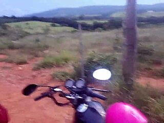 Blonde teen fucked with monster cock on public road