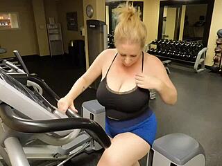 Hey, watch this thick milf Danni Jones get stretched hard by her gym bull trainer