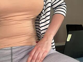 Stepmother Caught Cumming Huge Load by Stepson