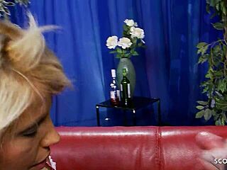 Sexy blonde Scarlett March gets rough fucked and facialed by client