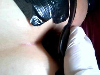 my wife tried an extreme dildo in her ass for dilation