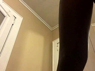 Ebony Teen Claps Booty in Shorts Above You POV