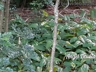 Big ass prostitute in forest gets cumshot in mouth