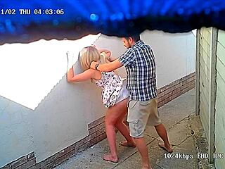 Blonde amateur bent over and fucked doggystyle in McDonald's delivery area!