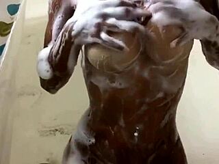 can't resist stroking while watching this busty german babe shower