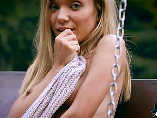 Amazing Ass Russian Blonde Zhenya Belaya Strips Outdoor in the Woods