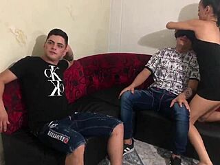 Latina teen surprises husband with big cock sucking and licking