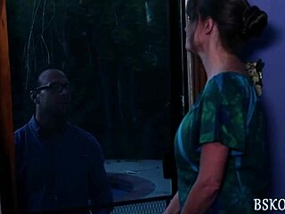 jessie andrews gets into a wild threesome where she sucks and jerks off the guys until they cum all over her petite body.