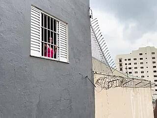 Neighbor's Prostitute Rides Cock And Swallows Cum