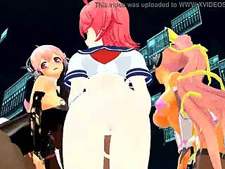 Four girls sing and undress in this anime