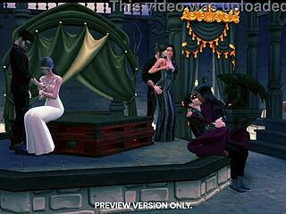 Masquerade night in 3d hentai, preview version with gangbang action