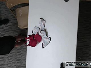 Petite teen 18+ in uniform gives it up to police officer in office after denying charge.