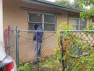 a creepy guy stared while i slipped on panties in public. then he fingered my fat pussy under the car.