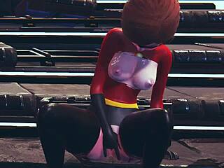 Koikatsu Elastigirl from The Incredibles gets wild with uncensored blowjob action