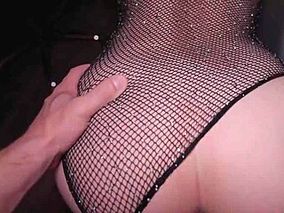 Smoking hot babe in fishnets, rough doggystyle POV