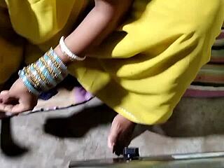 indian housewife bent over in kitchen doggy roleplay