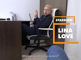 Pov - double penetration anal fuck threesome with lina love