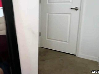 Wow, he spurts cum across the mirror after a handjob with big tits! 😍